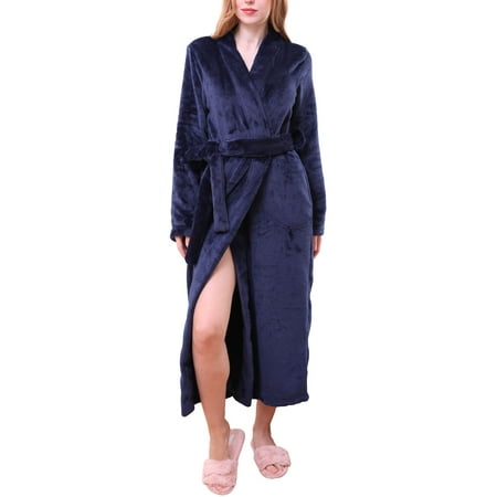 

Moon Nite Women s Maxi Length Soft Robe Pajama with Waist Tie (Plus Size Available)