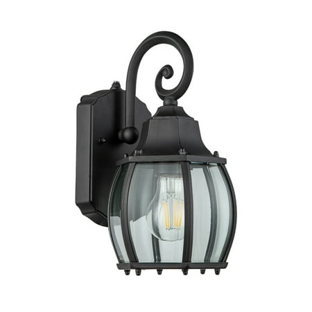 

ELE Light & Decor Ares Black Outdoor Hardwired Wall Lantern Sconce With No Bulbs Included