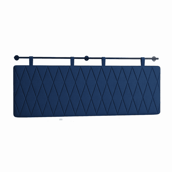 King Size Wall Mounted Fabric Headboard, 78.7" Upholstered Bed Headboard with Diamond Pattern, Modern Elegant Design for Bedroom, Restaurant, Navy Blue