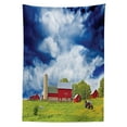 thumbnail image 3 of Ambesonne Country Tablecloth Rectangular Table Cover, Warehouse Barn Scenery, 60"x84", Apple Green White, 3 of 4