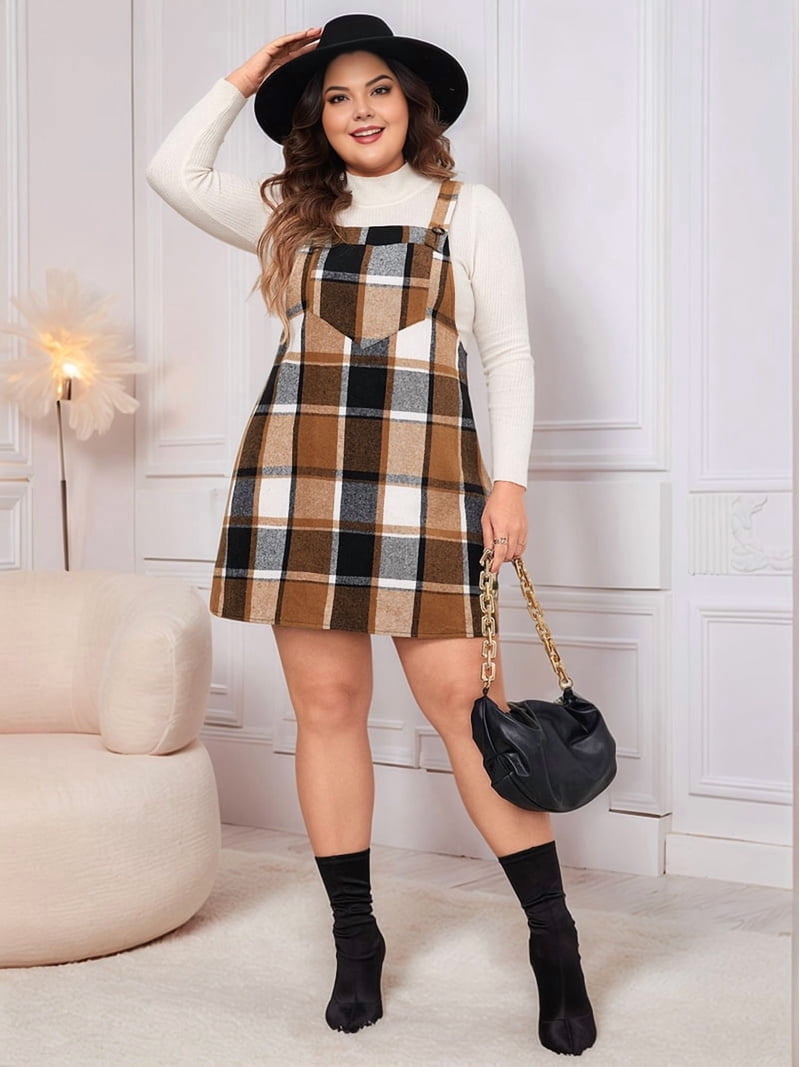 women's pinafore dresses for winter Blue Linen Midi Pinafore Dress with Flowy A-Line Silhouette