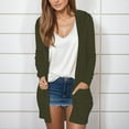 thumbnail image 2 of VISALY Long Cardigans Thin Cardigans Lightweight Womens Cardigans Long Sleeve Pockets Fall Open Front Cardigan Jackets Trendy Work Shirts Multisize Cardigan Sweaters Office Cardigans Blackish Green L, 2 of 6