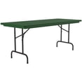 thumbnail image 2 of Correll Commercial Duty GREEN Plastic Top Folding Table One-Piece Blow-Molded Plastic Top is Waterproof, Scratch, Stain, & Impact Resistant, Colors go all the way through, 2 of 3
