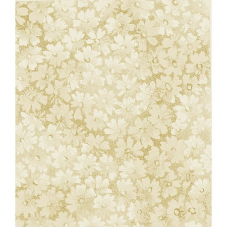 Quiltable Small Ombre Floral Fabric, Natural