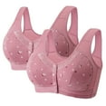 thumbnail image 1 of Sports Bra High Support Sports Bra One Shoulder 2PC Women's Front Side Buckle Lace Edge Without Steel Ring Movement Seamless Gathering Adjustment Yoga Sleep Large Bra, 1 of 2