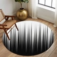 thumbnail image 2 of Round Rugs 5Ft, Black White Round Area Rug Washable Indoor Throw Carpet, Modern Geometric Abstract Gradient Striped Soft Non Slip Circle Rug for Cabinet Bathroom Home Decor Aesthetic, 2 of 8