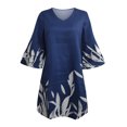 thumbnail image 4 of Mini Vestido de Vacaciones de Manga 3/4 Con Cuello en V Informal Con Estampado de Verano Para Mujer Odeerbi ODB113847, 4 of 5