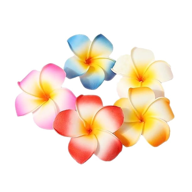 10 Piezas Multicolor Hawaii Plumeria Clips de Flores Pasadores de Pelo de Flores Hawaianas Pinzas para el Cabello de Fiesta en la Playa Horquillas de Flores Tropicales Artificiales para Belleza y Cuid