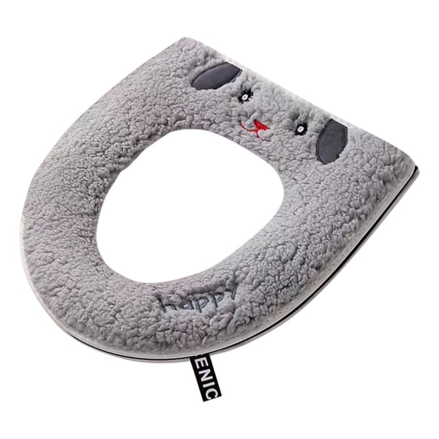 Cojín de espuma para asiento de inodoro | Funda acolchada suave y cálida, compatible con inodoros redondos y alargados | Lavable, extraíble y antideslizante | Bonita almohadilla bordada para baño