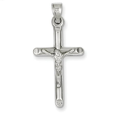 14K White Gold Latin Crucifix Cross Charm Pendant
