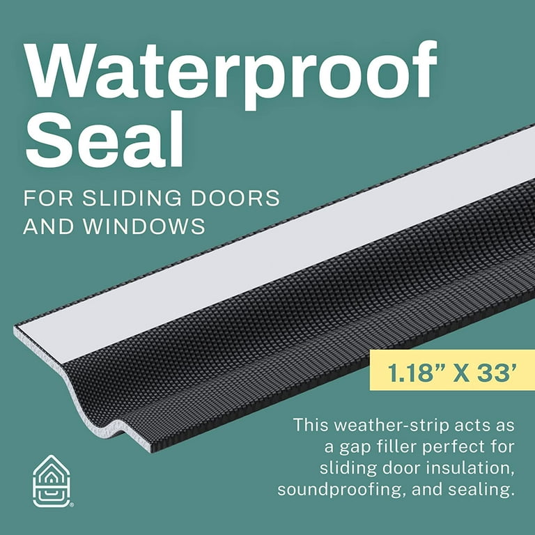 Home Intuition Sliding Door Gap Filler & Window Draft Stopper - 33''  Weatherstripping Self Adhesive Foam Seal Strip - Door Weather Stripping  Door Seal & Window Seal Strip - Door Air Blocker (