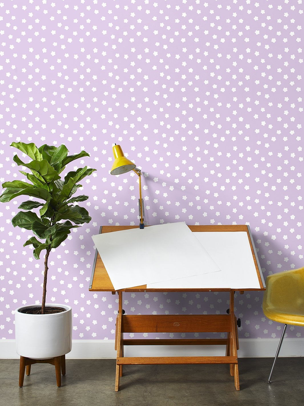 Daisy Removable Vinyl Wallpaper by Barbie - Lavender