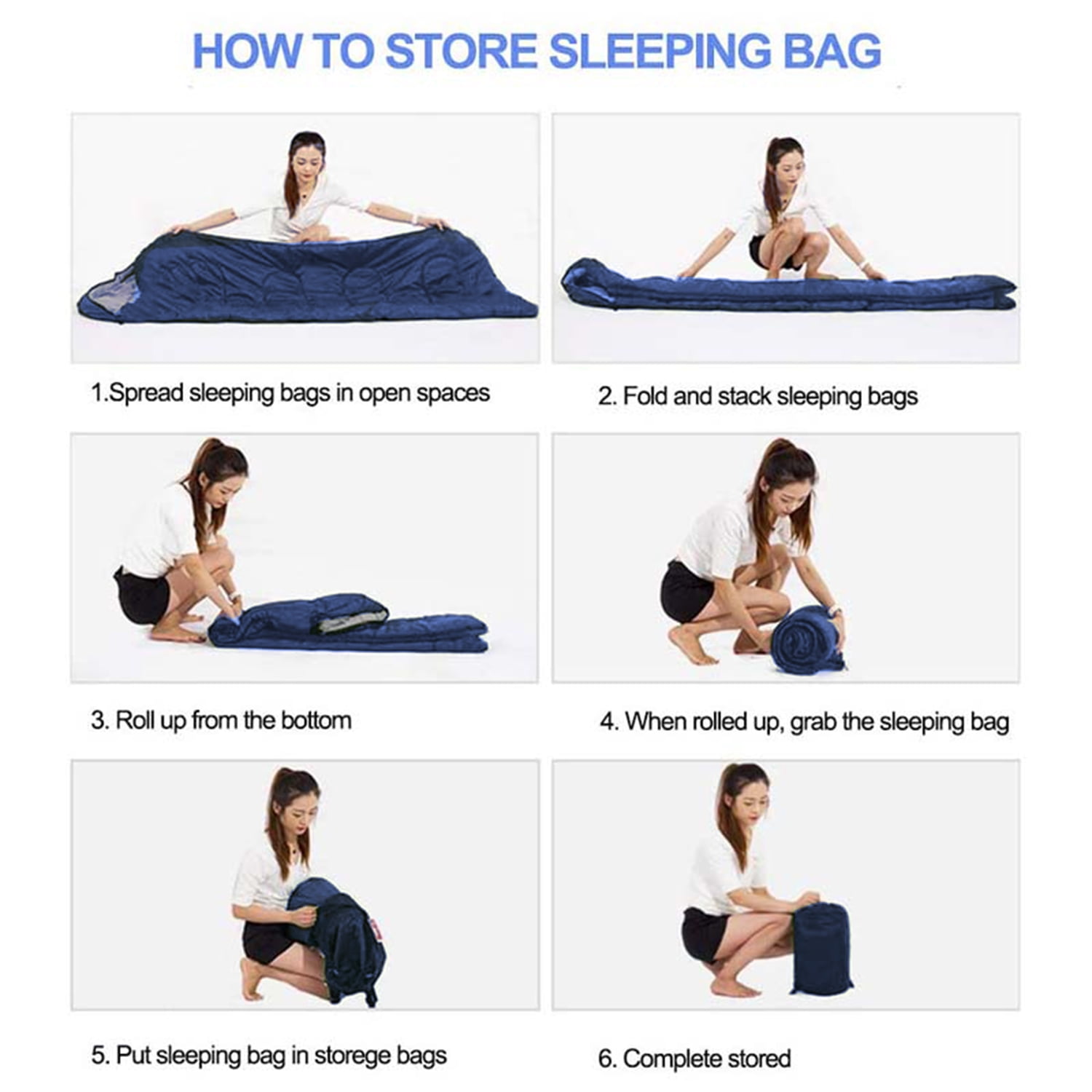 eYotto 83" Sleeping Bag, Camping Waterproof Lightweight Sleeping Bag for Adult, Camping Gear Equipment for Travel Camping Picnic Climbing (Navy Blue, 41℉- 68 ℉)