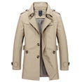 thumbnail image 1 of Gabardina clásica para hombre, abrigo de lana de negocios de doble botonadura y longitud media, impermeable, cálido, largo, cortavientos, para invierno, 1 of 1