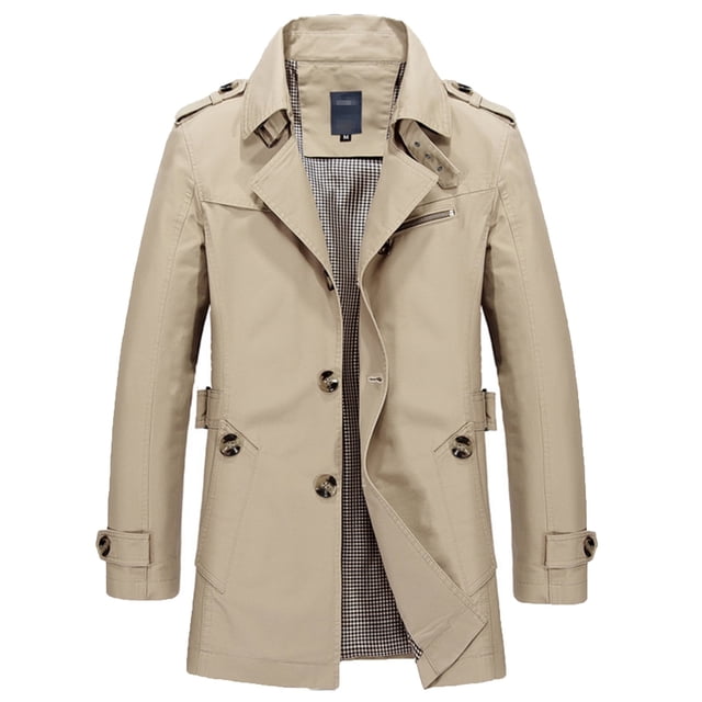 Gabardina clásica para hombre, abrigo de lana de negocios de doble botonadura y longitud media, impermeable, cálido, largo, cortavientos, para invierno