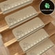 thumbnail image 5 of Alfombra antideslizante para escaleras de madera 22"x3" • Suelo interior con respaldo de goma y poliéster • Verde café beige reutilizable lavable para la seguridad de los mayores, 5 of 6