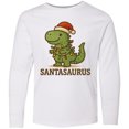 thumbnail image 3 of Inktastic Santasaurus Dinosaur Christmas Lights Long Sleeve Youth T-Shirt, 3 of 5