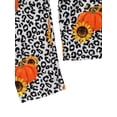 thumbnail image 4 of FOCUSNORM Kids Tracksuit Flared Sleeve Blouse+Pumpkin Print Pants+Hairband, 4 of 7