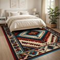 thumbnail image 3 of ODIKA 8'x10' Aztec Red Washable Area Rug Non-Shedding, Easy Care, for King Size Bedroom Under Bed, Master Suite, 3 of 7