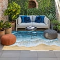 thumbnail image 2 of Blue Coastal Outdoor Rug for Patio/Deck/Porch, Non-Slip Large Area Rug 6 x 9 Ft, Ocean Summer Seaside Nautical Beach Indoor Outdoor Rugs Washable Area Rugs, Reversible Camping Rug Carpet Runner, 2 of 8