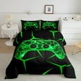 thumbnail image 2 of Castle Fairy Green Gamepads 3 Pieces Queen Comforter Set,3D Geometric Ultra Soft Bedding Sets,Video Game Bedding Comforter Set,Luxury Boys Bedroom Decor,Reversible, 2 of 8