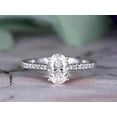 thumbnail image 2 of Antique Style Oval Cut 1.25 Ct Diamond Moissanite Engagement Ring With 18K White Gold Plating, Promise Ring, Anniversary Ring, 2 of 4