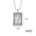 thumbnail image 4 of TEAMER Skeleton Tarot Card Necklace Stainless Steel Amulet Marigold Tarot Card Major Arcana Necklaces for Women Men, 4 of 4