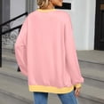 thumbnail image 7 of ClodeEU Womens Plus Size Sweatshirts,Long Sleeve Crewneck Color Block Casual Loose Pullovers Pink,Womens Plus XXL, 7 of 7