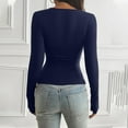 thumbnail image 4 of aidice Hauts de Sortie pour Femmes Col Rond Manches Longues Chemises Ajustées Blouses Confortables, 4 of 6