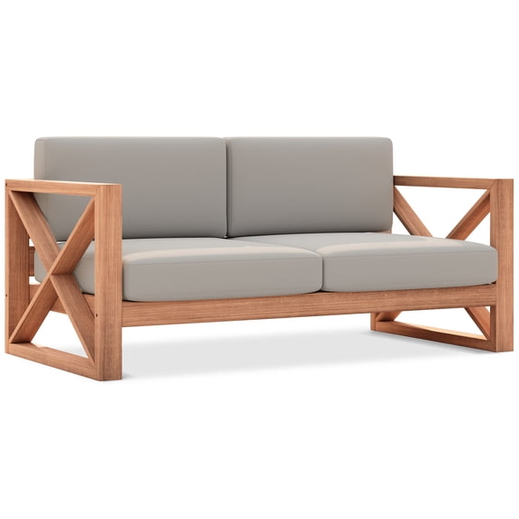 Meridian Furniture Anguilla Grey Water Resisting Outdoor Loveseat