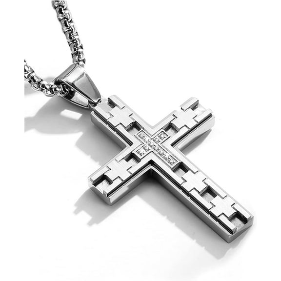 Stainless Steel Cross Pendant for Mens Cross Necklace