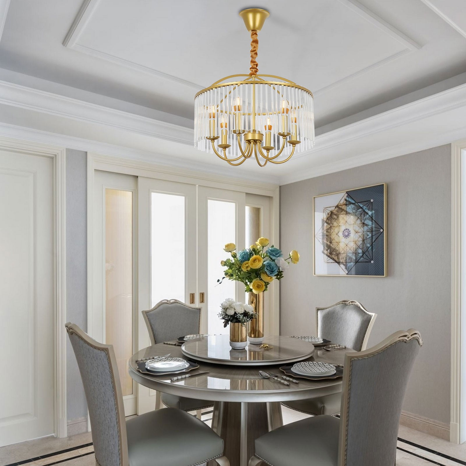 Ceiling Mounted Light, Crystal Ceiling Light, 6-light Ceiling Light Fixture For Kitchens, Hallways, Living Rooms, Bedrooms