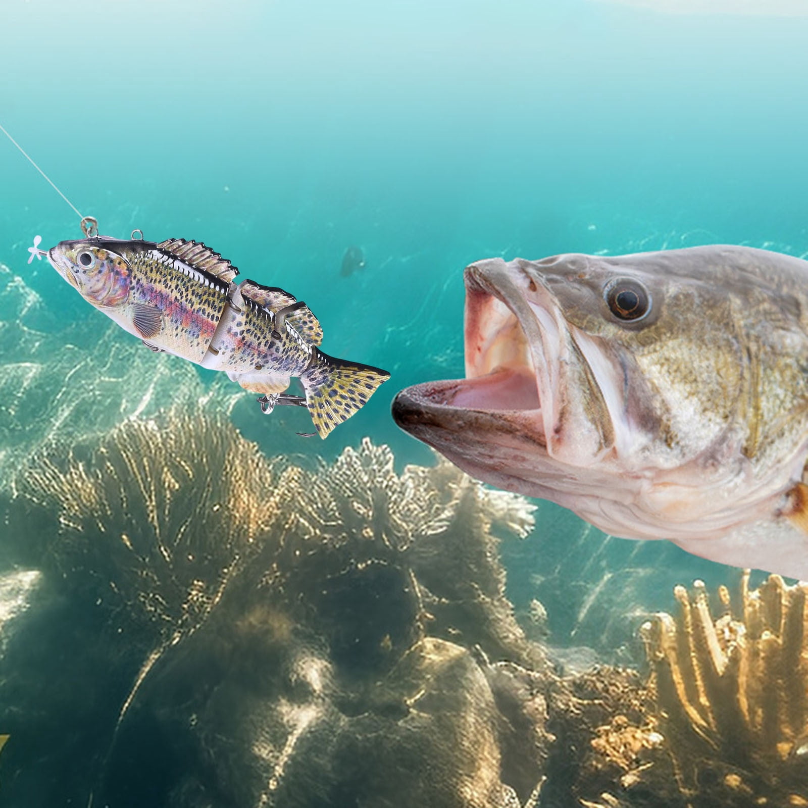 FEISHENTT 2025 Upgraded Robotic Swimming Hard Fishing Tackle Lifelike Charging for Outdoor Freshwater Saltwater Anglers