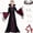 Dark Purple, variant on GiLiling Gothic Royal Vampire Dress-Up Outfit for Girls Witch Dress with Choker and Collar Long Sleeve with Accessories for Halloween (Dark Purple, 11-12 years)