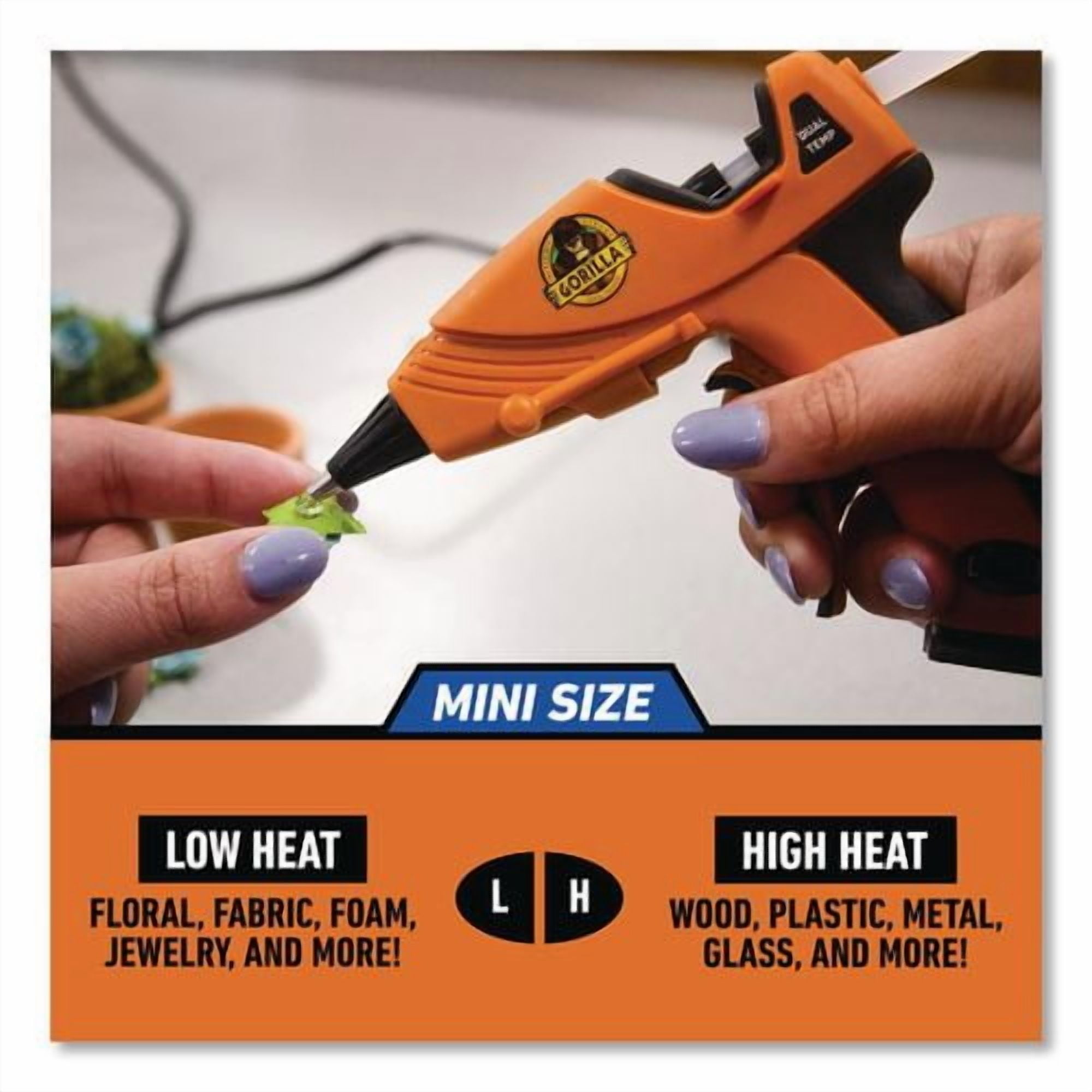 Dual Temp Mini Hot Glue Gun, Orange/Black | Bundle of 2