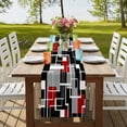 thumbnail image 4 of Table Runners 72 Inches Long Dress Scarves, Red Black Geometric Farmhouse Kitchen/Dining Table Runner, Coffee Tablerunners, Modern Color Block Abstract 16x72 Inch, 4 of 9
