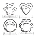 thumbnail image 2 of Casewin Cookie Cutters Shapes Baking Set, 12Pcs Flower Round Heart Star Shape Biscuit Stainless Steel Metal Molds Cutters for Kitchen Baking Christmas Small Cookie Cutters, 2 of 5