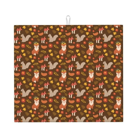 

Goofa Dish Drying Mat Super Absorbent Drying Mat Large Dish Drying Mats for Kitchen Counter Easy Clean Dish Mat Kitchen Drying Mat 16 x 18 ( Autumn Thanksgiving )