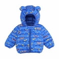 thumbnail image 2 of Hicidod Toddler Girls Puffer Jacket Lightweight Cute Print Warm Winter Coat Hooded Zipper Water-Resistant Baby Down Jacket, 2 of 5