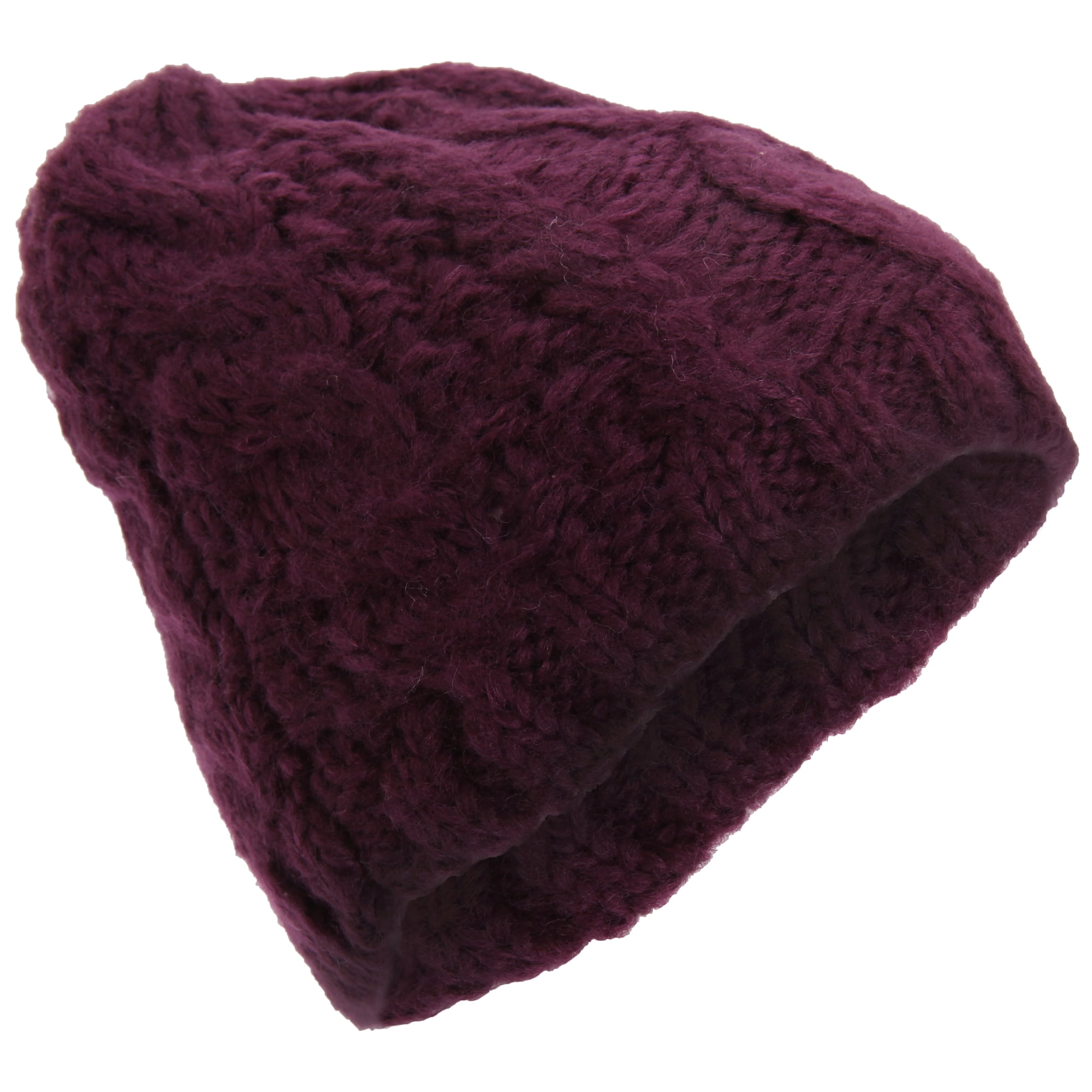 Ladies Cable Knit Beanie New 3 Colours One Size