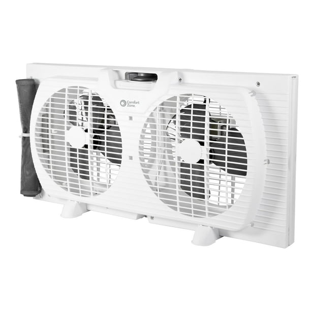 Ventilador de ventana Comfort Zone CZ319WT2, 23 cm, 3 velocidades, blanco