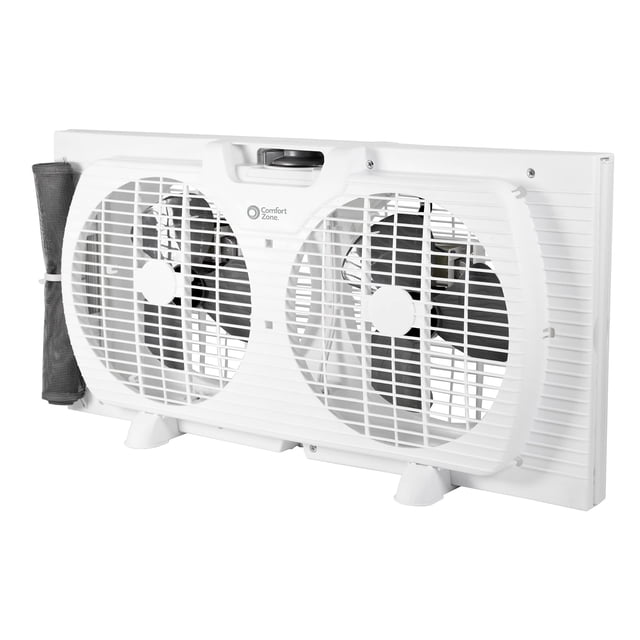 Ventilador de ventana Comfort Zone CZ319WT2, 23 cm, 3 velocidades, blanco