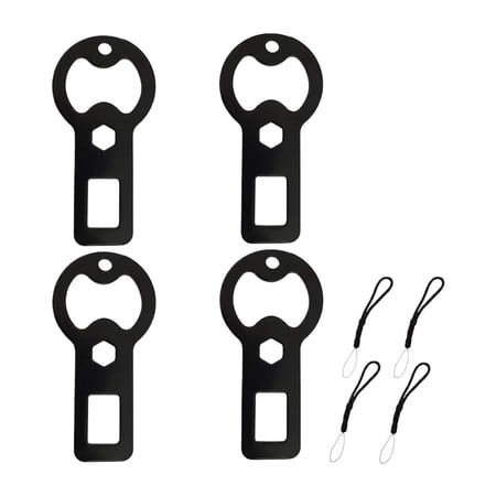 4-Piece Stainless Steel Bottle Opener Multi-Tool Set with Lanyards for Camping and Parties
