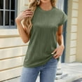 thumbnail image 6 of fatyb Women's Casual Tops Summer Crew Neck Textured T Shirts Casual Short Sleeve Loose Womens Tee Blouses, 6 of 7