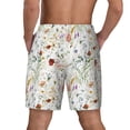 thumbnail image 4 of Uemuo Wildflower Watercolor Pattern Mens Swim Trunks Quick Dry Board Shorts with Mesh Lining, Stretch Beach Shorts Quick Dry No-Chafing Board Shorts-, 4 of 9