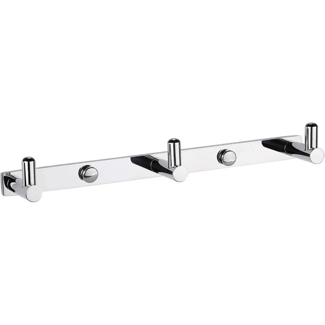 Perchero Gancho de pared simple en acero inoxidable Toallero Albornoz Llaves Toallero para Baño WC Cocina - 3 ganchos JM