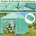 thumbnail image 2 of 13.1' x 13.1' x 8.6' Walk-in Greenhouse for outdoors, Hexagonal Heavy-Duty Metal Frame Greenhouse with 160g PE Cover, Roll-Up Door and Window, Easy Setup Garden Patio Green House Kit, 2 of 8