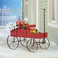 thumbnail image 4 of Amish Chariot Décoratif Intérieur/extérieur Jardin Arrière Jardinière, Rouge, 4 of 5