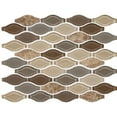 thumbnail image 3 of Annabelle Umber Brown Arabesque Polished Glass and Stone Wall and Floor Mosaic Tile, 3 of 8