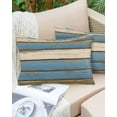 thumbnail image 6 of Blue Beige Wood Grain Throw Pillow Cover 16 x 24 Inch Decorative Pillow Cover Vintage Shabby Plank Lumbar Pillowcase Seasonal Rectangle Cushion Case for Couch Sofa Bed Living Room, 6 of 7